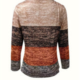 Gestreepte V Hals Trui met Rits Casual en Comfortabel