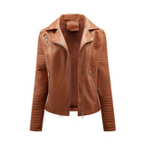 Leren Look Bikerjas voor Dames