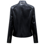Leren Look Bikerjas voor Dames