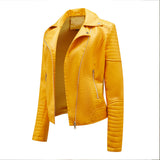 Leren Look Bikerjas voor Dames