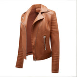 Leren Look Bikerjas voor Dames