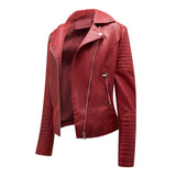 Leren Look Bikerjas voor Dames