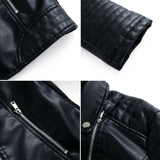 Leren Look Bikerjas voor Dames