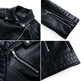 Leren Look Bikerjas voor Dames