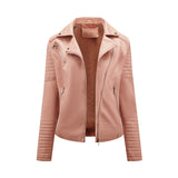 Leren Look Bikerjas voor Dames