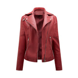 Leren Look Bikerjas voor Dames