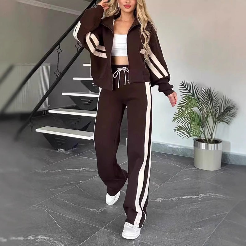 Tweedelige Set met Ritsjack en Wijde Broek