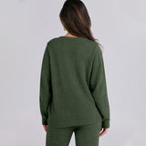 Gebreide Tweedelige Lounge Set met Wijde Broek