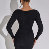 Glitter Mini Jurk met Lange Mouwen
