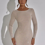 Glitter Mini Jurk met Lange Mouwen