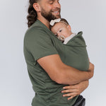 SnugNest draagshirt – innovatief unisex shirt dat ouder en baby dichtbij houdt, ergonomisch design van ademende stof voor comfort en bonding.