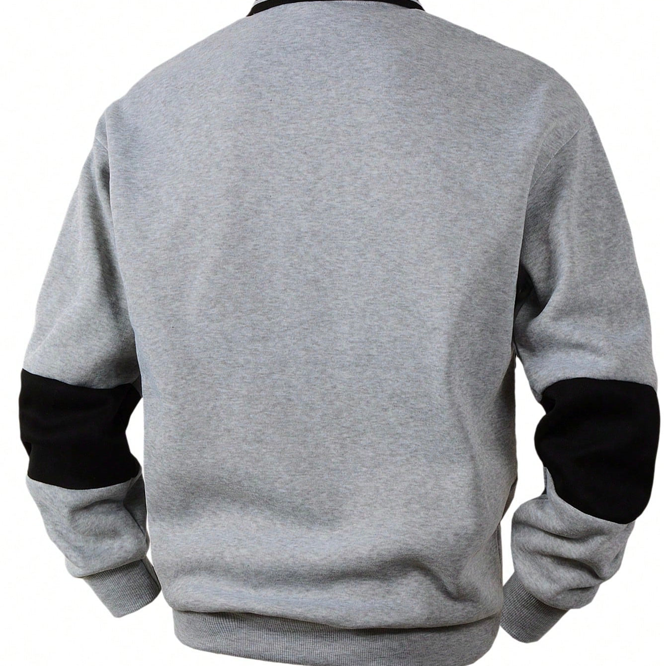 Heren Sweatshirt met Polo Kraag en Contrast Strepen