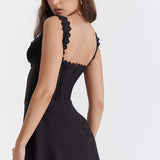 Asymmetrische Mini Jurk met Spaghettibandje en Flowy Pasvorm