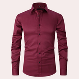 Heren Overhemd Slim Fit met Stretch en Lange Mouwen