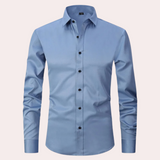 Heren Overhemd Slim Fit met Stretch en Lange Mouwen