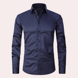 Heren Overhemd Slim Fit met Stretch en Lange Mouwen
