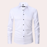 Heren Overhemd Slim Fit met Stretch en Lange Mouwen