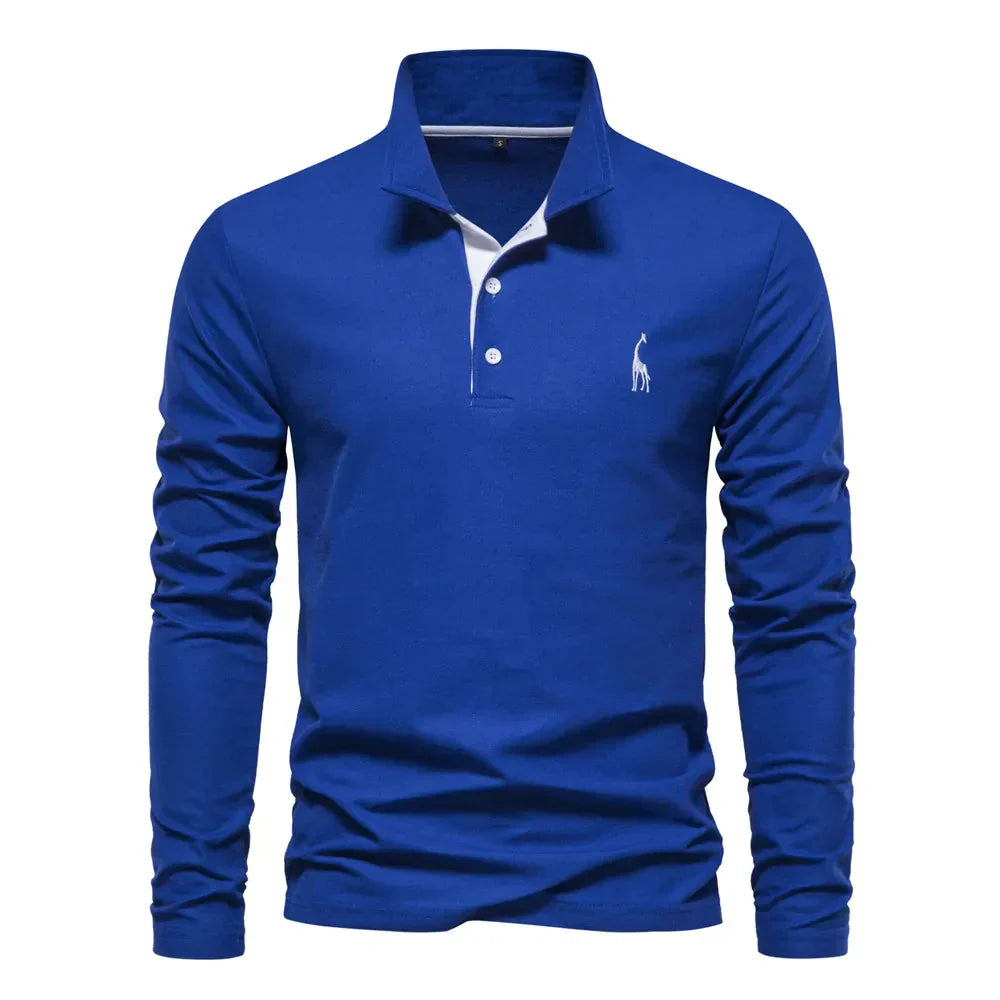Bastian heren polo met lange mouwen – zachte, ademende stof met klassieke pasvorm voor stijlvolle en comfortabele looks