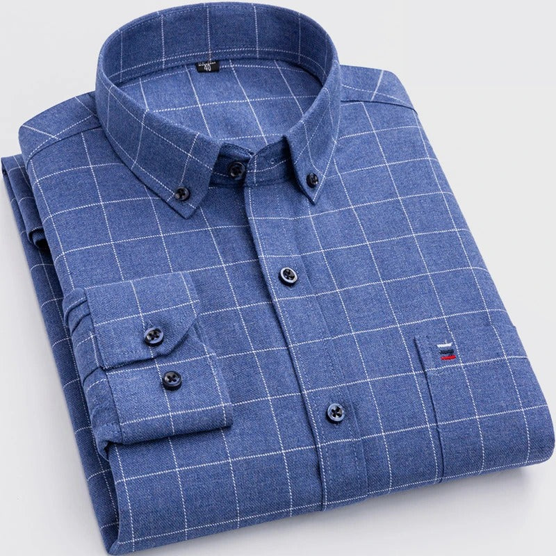 Heren geruit overhemd in diverse kleuren – zachte katoenen stof, regular fit pasvorm en tijdloze casual stijl.