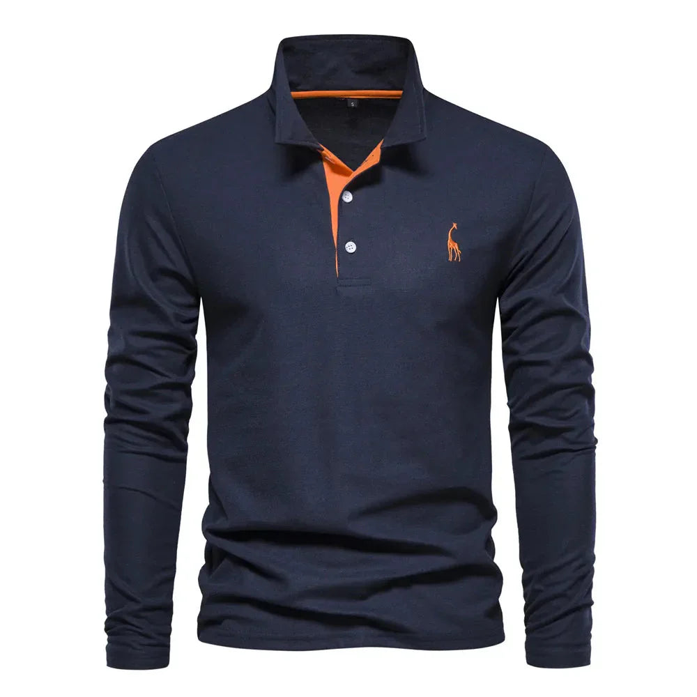 Bastian heren polo met lange mouwen – zachte, ademende stof met klassieke pasvorm voor stijlvolle en comfortabele looks