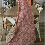 Dames Maxi Jurk met Bloemenprint en V-Hals