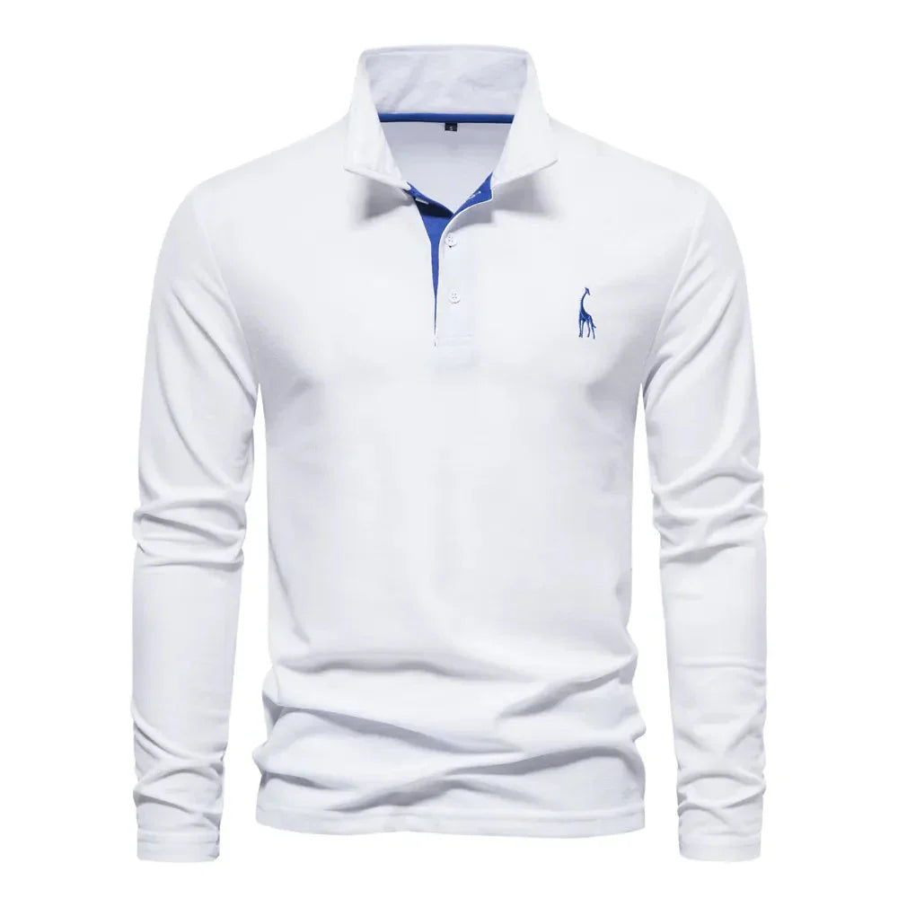 Bastian heren polo met lange mouwen – zachte, ademende stof met klassieke pasvorm voor stijlvolle en comfortabele looks