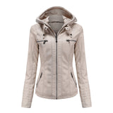 Dames Jas met Capuchon en Leren Look