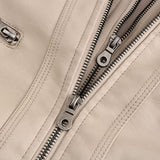 Dames Jas met Capuchon en Leren Look