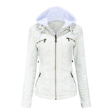 Dames Jas met Capuchon en Leren Look
