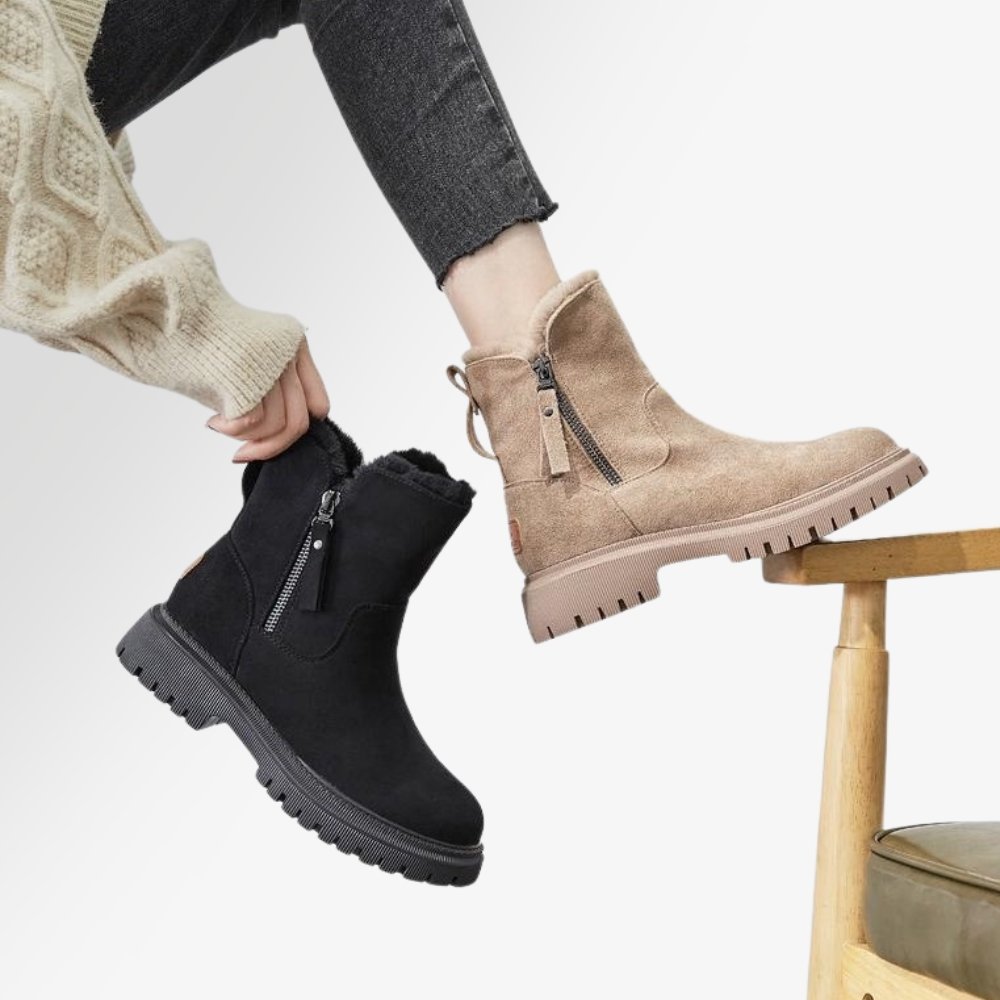 Sofia warme dameslaarzen met rits in diverse kleuren – zachte voering, comfortabele pasvorm en stijlvolle winterlook.