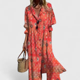 Maxi Blousejurk met Botanische Print