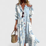 Maxi Blousejurk met Botanische Print