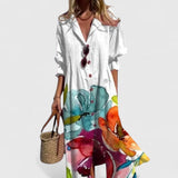Maxi Blousejurk met Botanische Print