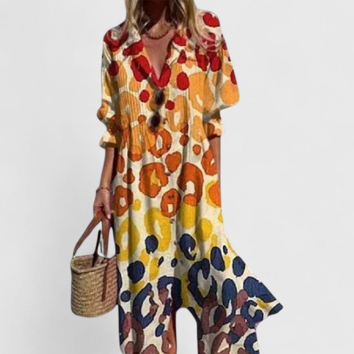 Maxi Blousejurk met Botanische Print
