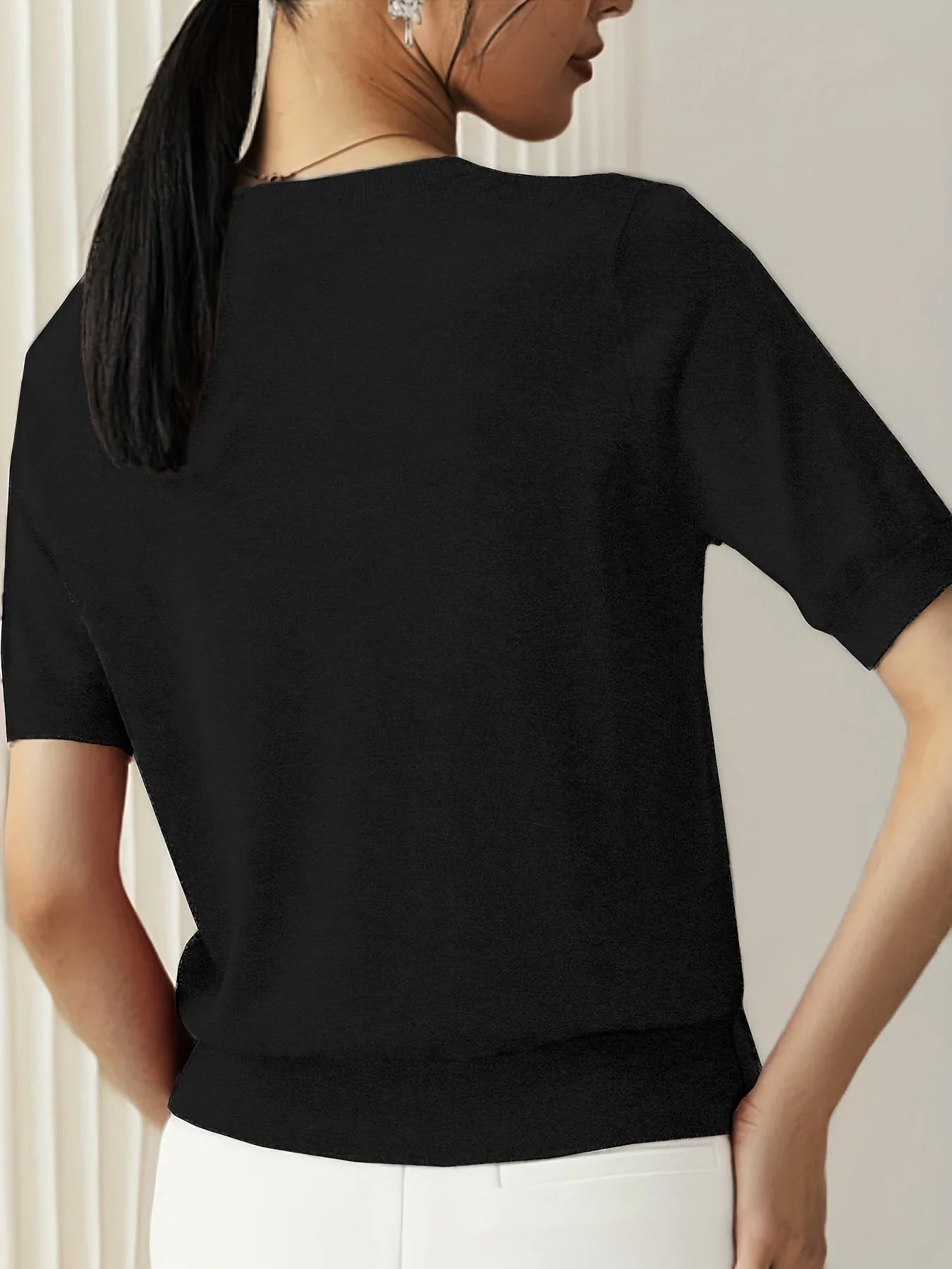 Casual dames T-shirt met korte mouwen, perfect voor de lente en dagelijkse outfits.