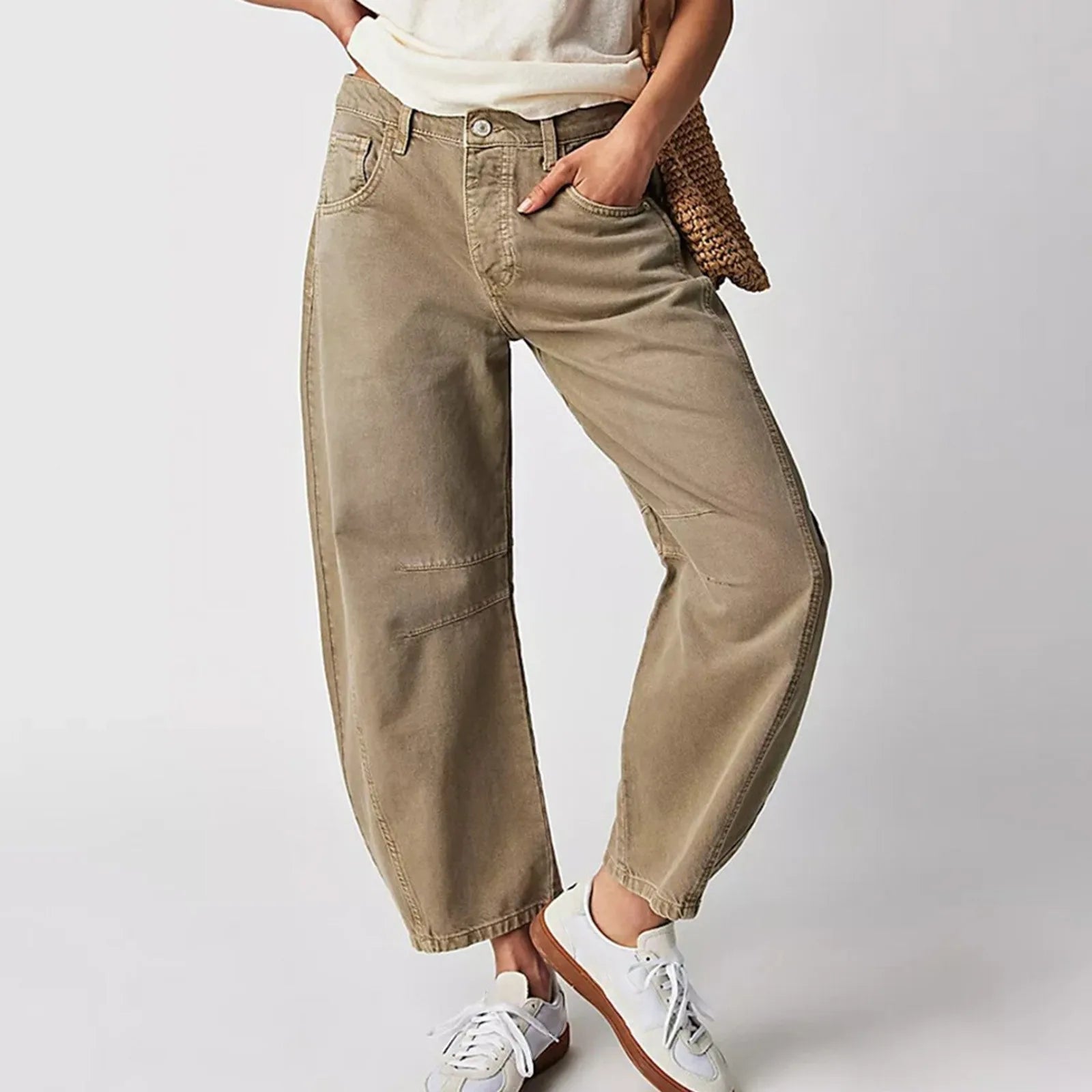 Dames broek met ballonpijpen en hoge taille